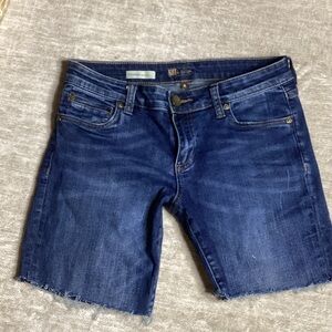 Kut from the Kloth Distressed Dark Blue Denim Shorts